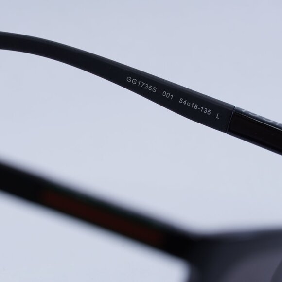 🕶️ New Gucci GG1735S 001 Sunglasses - Shiny Black Frame, Grey Lenses - Picture 6 of 10
